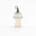 Ciondolo a fungo in opalite con cappello di Natale in argento per collana - Opale (Sintetico)