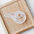 Polished translucent white quartz crystal raven skull pendant for DIY jewelry making - White Crystal