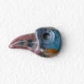 Natural agate bird head pendant with unique stone textures and polished finish - India Agate