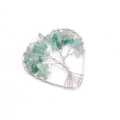 Handmade heart-shaped silver wire tree of life pendant with green natural stones - Green Aventurine (Single Piece)