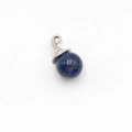 Lapis Lazuli crystal ball pendant with vintage silver cloud clasp for necklace - Lapis Lazuli