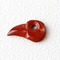 Engraved red jasper bird head pendant with natural dark patterns for DIY jewelry - Red Jasper