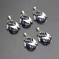 Blue goldstone butterfly teardrop pendant necklace set with shimmering stone finish - Blue Goldstone (Synthetic)