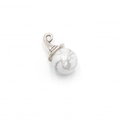 White turquoise crystal ball pendant with silver metal bail for necklace diy - Howlite
