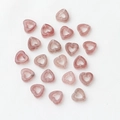 Pink strawberry quartz hollow heart beads for DIY jewelry and bracelet making - Strawberry Quartz