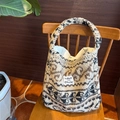 Winter-Tragetasche aus Lammfell-Imitat mit Fair-Isle-Muster und Retro-Geometriedruck - Fair Isle Kaffee Ethnisch