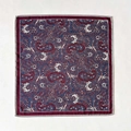 Navy and burgundy paisley silk wool blend square scarf for women with classic pattern - 62x62cm / Burgundy