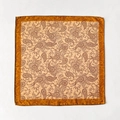 62cm vintage paisley square silk scarf in brown and beige tones for women - Orange Edge Paisley Style (ZY-80) / 62cm X 62cm