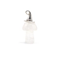Pendente a fungo in cristallo trasparente con cappello da mago in argento - Cristallo di rocca