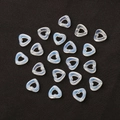 Translucent frosted white heart charms for DIY jewelry making on black fabric - Opal (Synthetic)