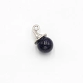 Blue goldstone magic Christmas hat sphere pendant with silver metal clasp - Blue Sand Stone (Synthetic)