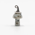 Pendente a fungo in agata naturale con cappello magico in argento per collana - Blu di Tianshan