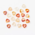 Polished hollow heart-shaped natural agate beads in mixed colors for DIY jewelry making - Red Agate