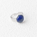 Lapis Lazuli crystal ring with silver adjustable stainless steel band setting - Lapis Lazuli 1Pc