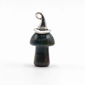 Ciondolo a fungo in pietra naturale con cappello da mago in argento - Agata Indiana