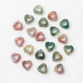 Handmade heart-shaped natural crystal and agate gemstone beads for DIY jewelry making - India Agate