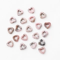 DIY pink heart natural rhodonite stone beads with black veins and hollow design - Rhodonite
