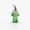 Ciondolo a fungo in cristallo verde con cappello da mago in argento per collane - Agata verde