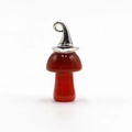Ciondolo a fungo in cristallo rosso con cappello da mago per collane di gioielli creativi - Agata rossa