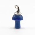 Ciondolo a fungo in cristallo blu con dettaglio cappello da mago in argento - Aventurina Blu