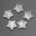 Set of five polished clear quartz crystal stars for DIY phone cases and hair clips - White Crystal