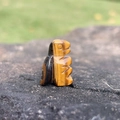 Tiger eye stone hand-carved dinosaur figurine, 1 inch natural crystal animal statue - Tiger's Eye