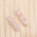 Par de conectores de cuarzo rosa pulido para creación de joyas y pulseras DIY - Cuarzo rosa