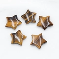 Set of five polished tiger's eye star-shaped natural crystals for DIY jewelry making - Tiger's Eye