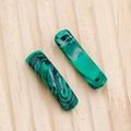 Cuentas rectangulares de color verde malaquita con doble agujero para joyas DIY - Malaquita (Sintética)