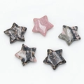 Five-pointed star natural crystal stones set in polished pink and rhodonite finish - Rhodochrosite