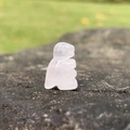 Mini hand-carved natural rose quartz dinosaur figurine with polished pink crystal finish - Rose Quartz