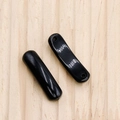 Cuentas conectoras de piedra negra pulida para joyería artesanal y pulseras - Obsidiana