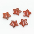 Five star-shaped red jasper stones with polished finish and natural patterns - Red Jasper