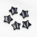 Polished black obsidian star crystals for DIY jewelry making and phone case decoration - Obsidian