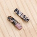 Cuenta de puente de piedra natural rodonita pulida con textura rosa y negra para DIY - Rodocrosita