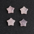Set di 4 cristalli di quarzo rosa lucido a forma di stella per gioielli fai-da-te e artigianato - Quarzo rosa