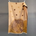 Winterschal in Ingwer und Karamellbraun mit Jacquard-Baummuster und weißen Fransen - Mittellanger Stil (GSJ-618-Braun) / Braun