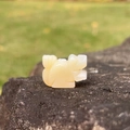 Mini natural creamy yellow agate squirrel figurine carved from semi-transparent stone - Natural Agate