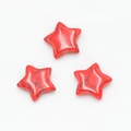 Three red star-shaped turquoise stones with black veining for DIY jewelry making - Red Turquoise (Synthetic)
