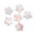 Set of six 20mm mini star-shaped natural stones in white with red-brown veins - Red Network Stone