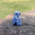 Miniature hand-carved natural blue sodalite dinosaur stone figurine for crystal lovers - Blue Spot Stone