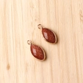 Marquise cut goldstone pendant with metal bezel for DIY jewelry making accessories - Gold Sand Stone (Synthetic)