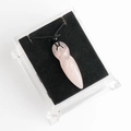 Handcrafted rose quartz goddess totem pendant necklace with black braided cord - Rose Quartz