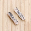 Cuentas de cuarzo rosa natural pulido con vetas grises para creación de joyas DIY - Jaspe Cebra Rosa