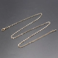 Chaîne collier en améthyste plaquée or avec fermoir mousqueton et pendentif réglable - Chaîne en Acier Inoxydable Dorée