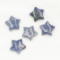 Five pieces of blue sodalite natural semi-precious stone in 20mm star shape for DIY crafts - Blue Spot Stone