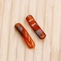 Colgantes rectangulares de ágata roja natural con agujeros dobles para joyería DIY - Ágata roja