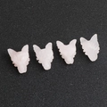 Handgeschnitzte Fuchsfigur-Set aus rosa Rosenquarz mit lichtdurchlässiger Oberfläche - Rosenquarz