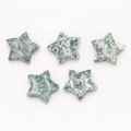 Set of five star-shaped green aventurine natural stones with polished finish - Qinghai Jade