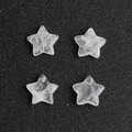 Set di quattro stelle in quarzo bianco da 15 mm con trama naturale su sfondo nero - Cristallo di rocca